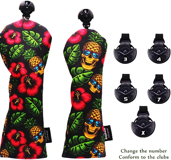 Golf Club Head Covers 3 Pack Waterproof Cloth Head Covers for Driver/Fairway Wood/Hybrid Fit All Golf Clubs Headcover #1#3#5 for All Brands