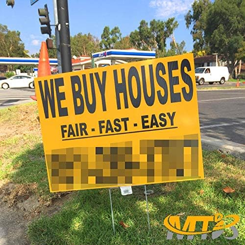H Frame Wire Stakes 30 x10 inch 9 Gauge Galvanized Wire -Yard Sign Stakes Fit for 4mm, 5mm Corrugated Signs, Heavy Duty Metal Step Stakes, Pack of 25