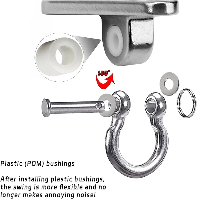Bearing Swing Hanger Heavy Duty 304 Stainless Steel 1500LB Capacity 180°for Yoga Porch Swing Seat Sandbag, Gym