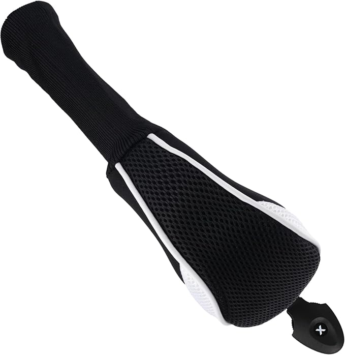 Andux 4 Pack Long Neck Golf Hybrid Club Head Covers Dial No. Tag CTMT-01 | Mesh Breathable material | all the Same Size | Coloured Piping | Pull-On Closure