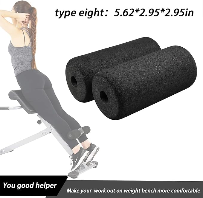 Foot Foam Pads Rollers(5.62 * 2.95 * 2.95in) for Exercise Machine, Inversion Table, Workout Bench, Sits Ups Replacement Parts, Home Gym Accesories