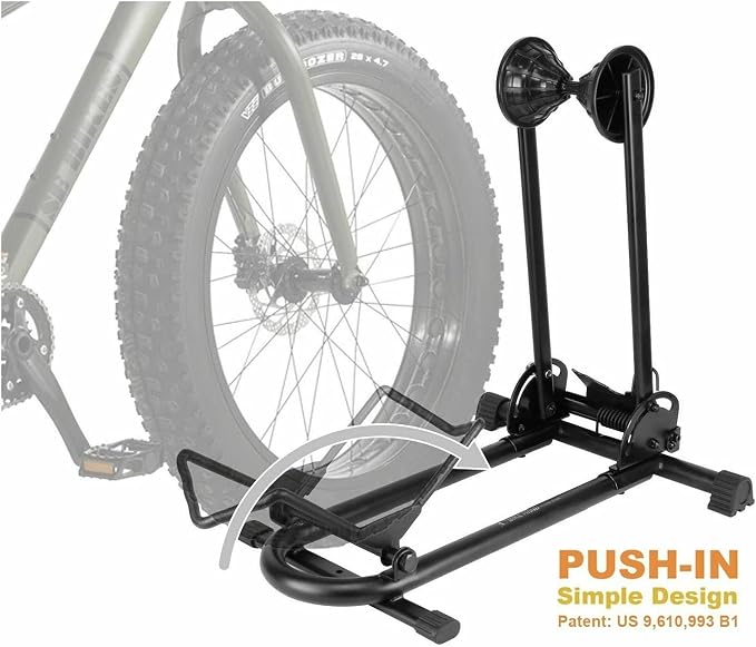 BikeHand Bicycle Floor Parking Rack Stand - for Mountain MTB & Road Bikes Indoor Outdoor Garage Storage - Fat Bike