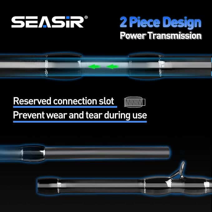 SEASIR Riveria Ultralight Fishing Rod, BFS,Carbon Fiber | Spinning Baitcasting Rod,10 Piece Casting Rod for Freshwater Bass Trout, Fuji O Ring Guide, EVA Handle, Fast
