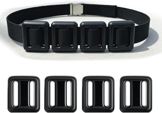 4 Pcs Scuba Weight Belt Set,Diving Weight Belt Coated Dive Weights with Nylon Belt