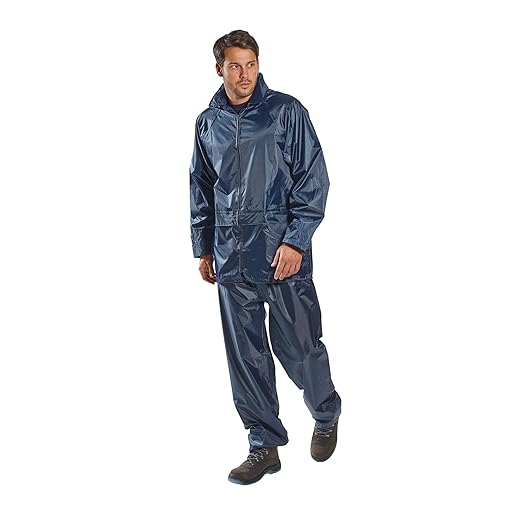 Portwest US440 Classic Waterproof Rain Jacket wth Pack Away Hood & Sealed Seams, Navy, 4XL