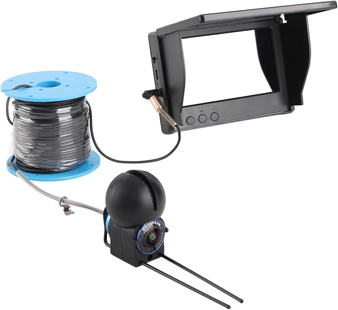XUMIUZIY Underwater Fishing Camera, Underwater Drone with 4.3in Screen, Fish Finder Camera 1080P, 220° Ultra Wide Angle, 30m Cable Ice Fishing Finder, 5MP Camera