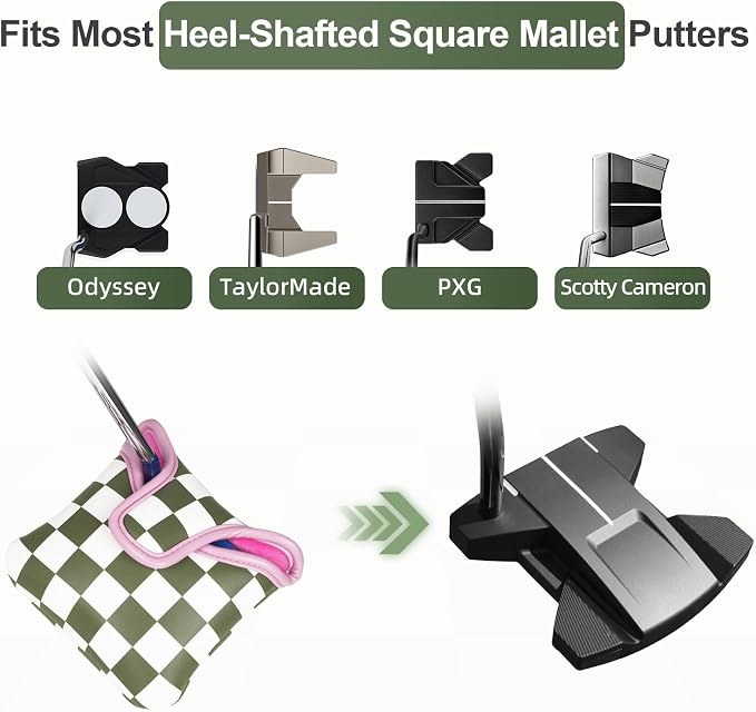 Craftsman Golf Club Cover Golf Head Cover for Driver Fairway Hybrid/Utility Woods Headcover Set Putter Head Cover for Mallet Blade DF3