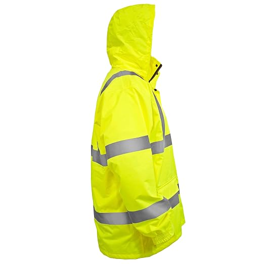 JORESTECH Hi-Visibility Waterproof Rain Jacket with Mesh Lining, ANSI/ISEA 107-2015 Class 3 Type R, Lightweight Wind-Resistant Safety Jacket