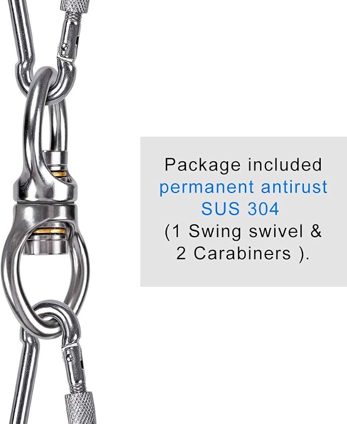 Dolibest Silent Bearing Swing Swivel Rotational Safety Device, Swing Swivel Hanger, Swivel Hardware with 360° Rotation for Aerial Yoga Tree Swing, Hammock Chair, Climbing Rope, Yoga, Hanging Hammocks