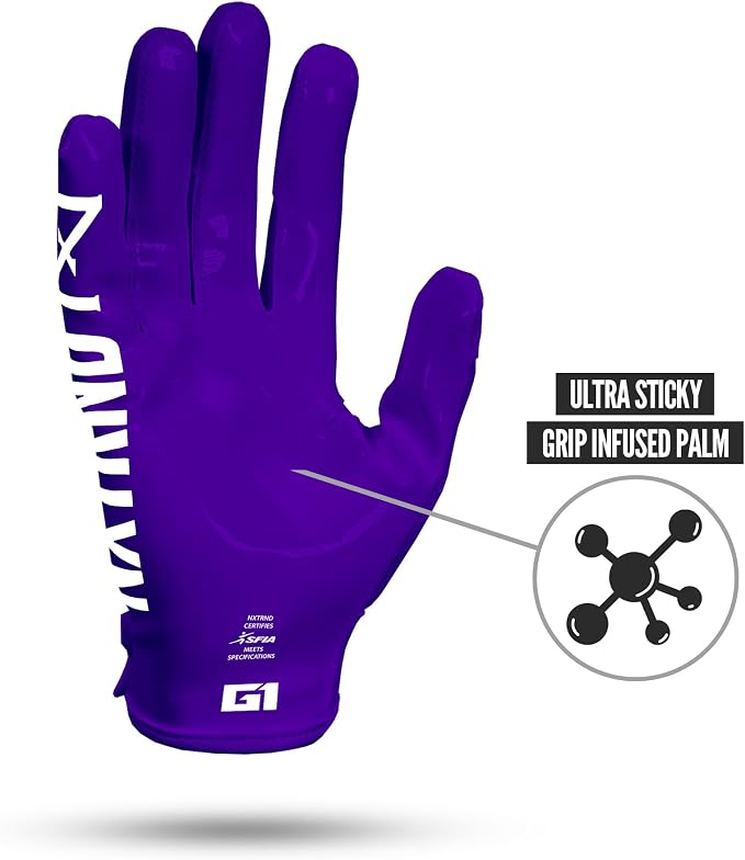 Nxtrnd G1 Pro Men's Football Gloves, Adult Sticky Receiver Gloves
