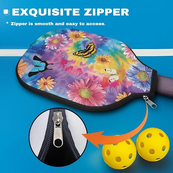 Pickleball Paddle Covers Only for Men and Women Zipper Closure Protection and Decoration