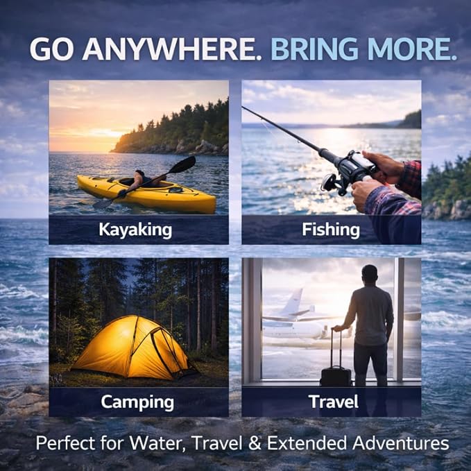 Malo’o 45L Waterproof Dry Bag Backpack – Heavy Duty Roll Top Fishing & Beach Backpack, IPX6 Water Resistant Gear Bag for Kayaking, Camping, Surf, Travel & Outdoor Adventure
