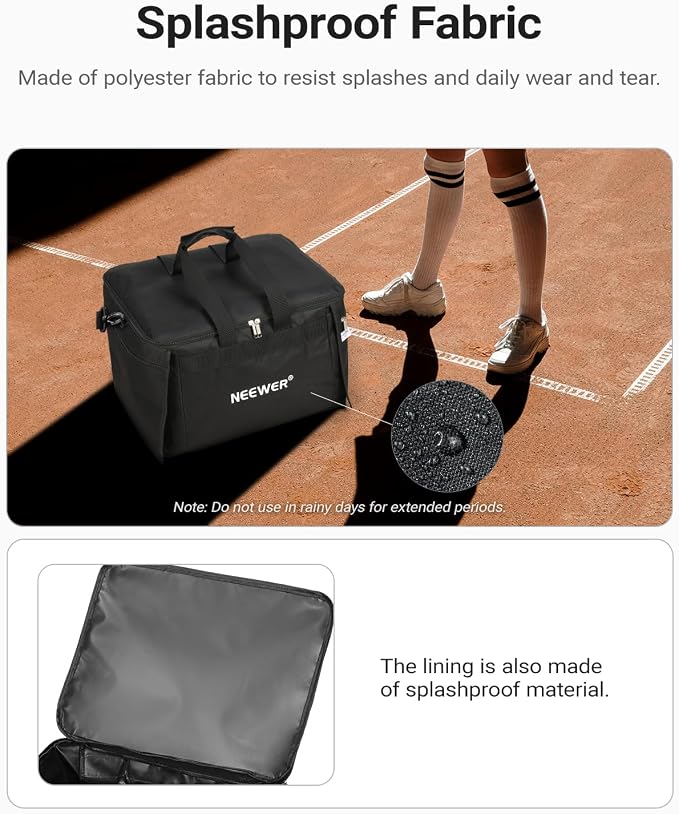 NEEWER Tennis Ball Hopper, Pickleball Retriever Collector Basket Cart Holder Tennis Court Equipment Accessory for Training Teaching