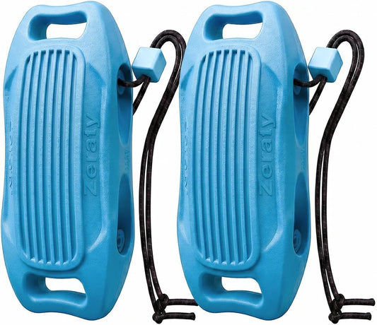 Zeraty Solid EVA Boat Fenders 1-2-4 Packs, 17''x8'' No-Deflation Dock Bumpers with Adjustable Ropes, Modular Stackable Non-Rolling Marine Hull Protector for Pontoon, Yacht, Bass, Jet Ski and Jon Boats