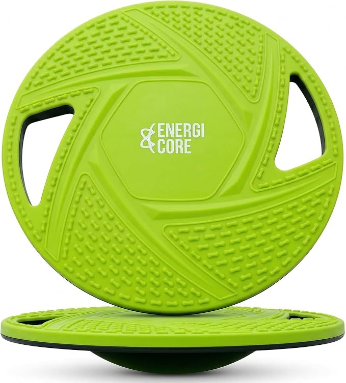 Energi Core Balance Board for Standing Desk and Core Workout - Anti-Slip Surface - Black, Green