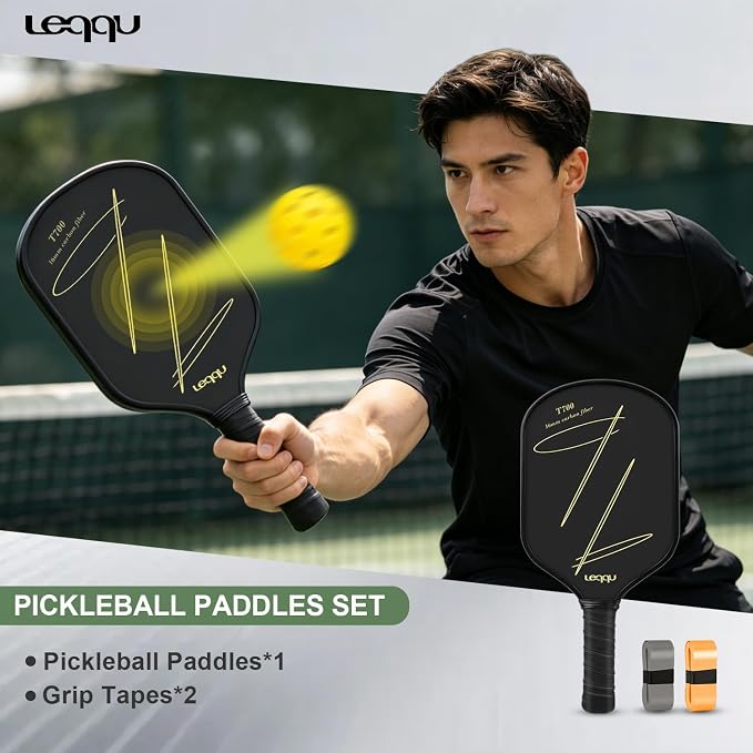 Pickleball Paddles Carbon Fiber, T700 Carbon Surface Pickle Ball Racket, Gen-3 16mm Polymer Foam Core, Lightweight Honeycomb Pickleball Paddle, Control Power & Spin for Men Women