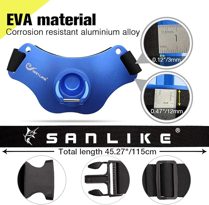 SANLIKE Fishing Belt Fight Belt Adjustable Aluminum Waist Fighting Belt Rod Holder Stand-up Fishing Belt