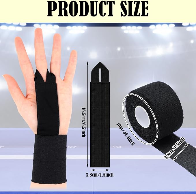 12 Pcs Gymnastics Tape Grips and 1 Roll Athletic Tape for Gymnastics Bars Reusable Athletic Grips Strong Support Wrist Ankle Knee Guards Protector Sport Training Accessories