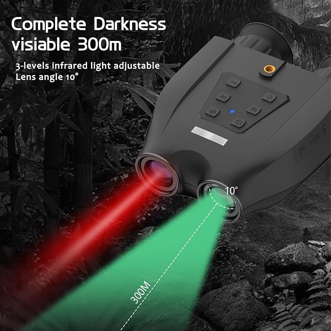 Night Vision Goggles for Adults, 4K HD Infrared Binoculars with 1312FT Viewing Range, Digital Night Vision with 32GB SD Card - for Hunting, Camping, Wildlife Observation