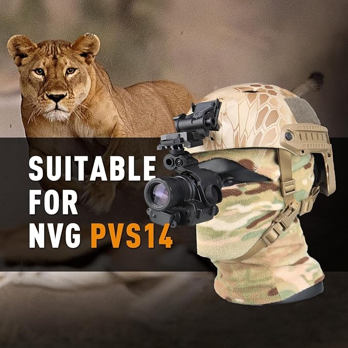 NVG Mount L4 G24 Metal Helmet Mount for PVS18/31 J ARM Dovetail Mount Helmet Adapter Compatible with PVS 14 Night Vision Monocular Accessories
