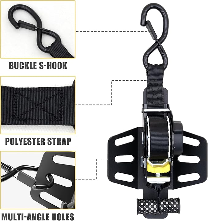 Retractable Ratchet Straps Compatible with 2009-2014 Ford F150 Retracting Straps 2PCS Auto Retract Securing Strap Tie Down System for 2013 F-150 Accessories
