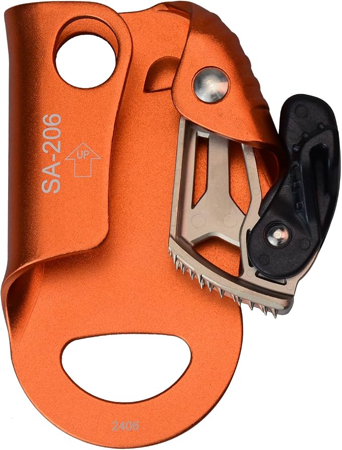 CE Chest Ascender, 100kgs Strong Climbing Rappelling Gear Equipment for Rock Climbing, Tree Arborist, Climbing Rescue Caving, Mountaineering, 8~13MM Rope, 4kN, Orange