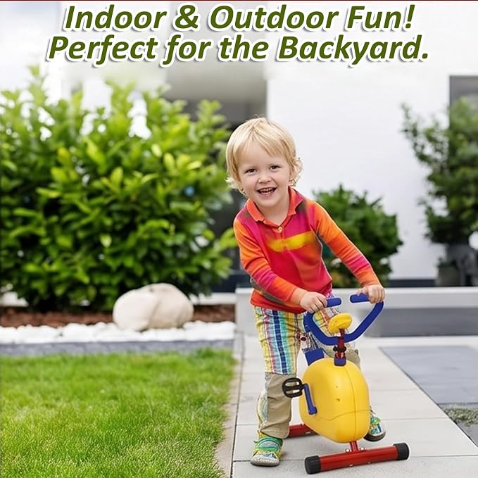 Fun and Fitness Kids Exercise Bike, for Cardio Training, Beginners Bike Games, Children's Stationary Cycle for Children's Boys and Girls Training
