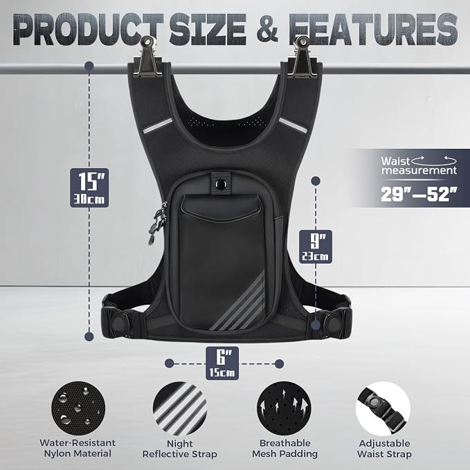 Running Hydration Vest Backpack Chest Bag with 800 ML Water Bladder, Minimalist Lightweight Running Vest for Women Men with Phone Holder, Extra Storage for Hiking Cycling Marathon