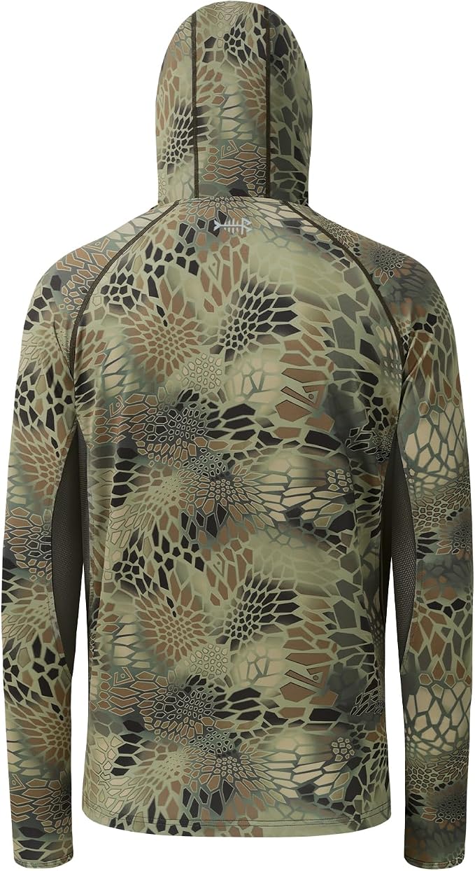 BASSDASH Men's UPF 50+ Camo Long Sleeve Hunting Fishing Hoodie Shirt