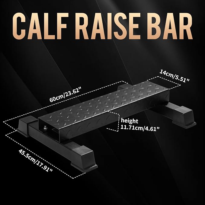 Steel Standing Calf Raise Bar, Anti-Slip Calf Raise Block & Platform, Calf Stretcher Machine for Home Gym, Ankle Rehab & Squat