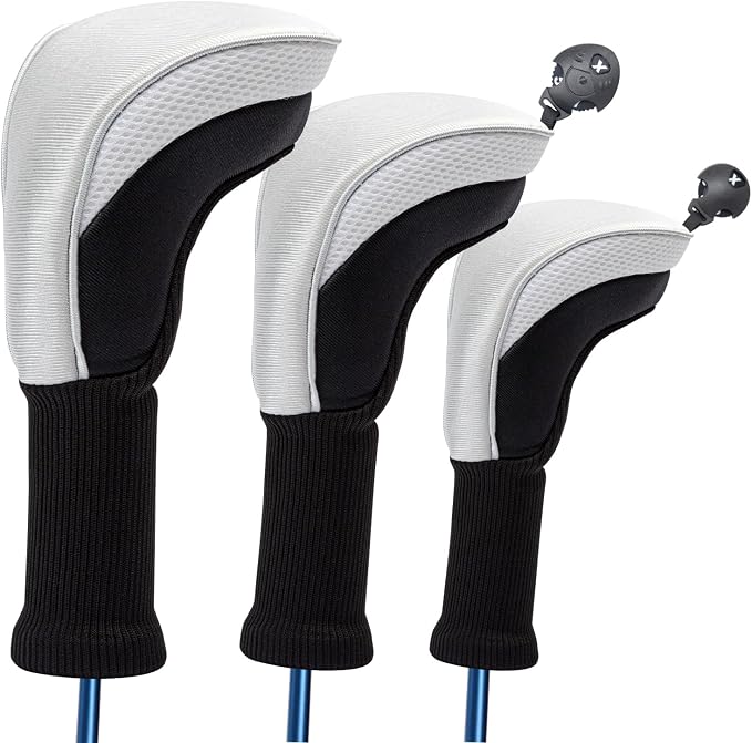 Wood Headcover Golf Club Covers Driver Headcovers Nylon Head Covers Designed to Fit All Woods - 3/4/5/6 Pack/Set Golf Accessories Suitable for Men and Women