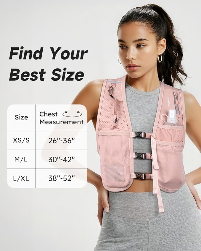 MOKURA Running Vest for Women Men, Lightweight Hydration Vest with 500ML Soft Flask & Phone Holder, Reflective Running Backpack, Adjustable Run Pack Water Bottle, Runner Marathon Essentials