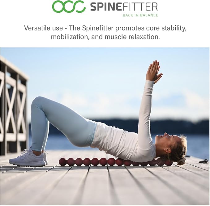 SPINEFITTER by SISSEL | Massage Device for Back & Balance | Back Trainer Relieves Tension & Blockages | Ideal for Pilates and Yoga | for Relaxation of The Spine | for Home & Professional (Black)