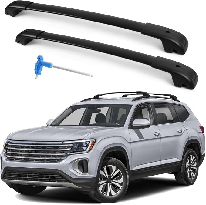 Roof Rack Cross Bars Compatible with VW Atlas 2017-2026 (Not for Atlas Cross Sport), 300LBS Heavy Duty Adjustable Aluminum Cargo Bar for Rooftop Carrier, Cross Bars for Luggage, Kayak, Canoe, Bike