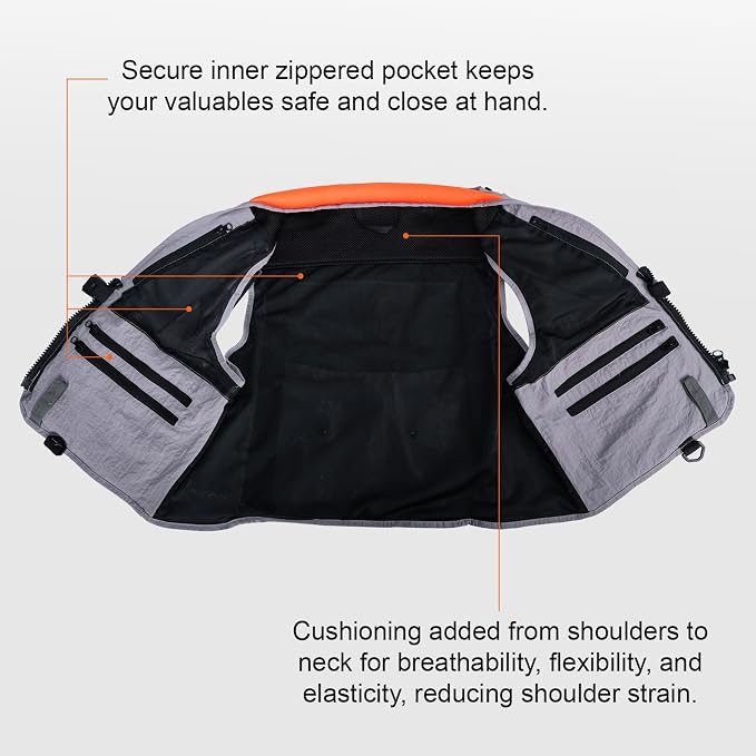 Goture Fishing Vest,Lightweight Breathable Nylon Fly Fishing Vest for Men and Women,20 Pockets Vests for Outdoor Activities