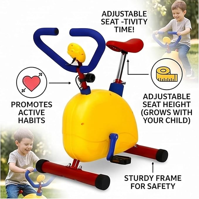 Fun and Fitness Kids Exercise Bike, for Cardio Training, Beginners Bike Games, Children's Stationary Cycle for Children's Boys and Girls Training