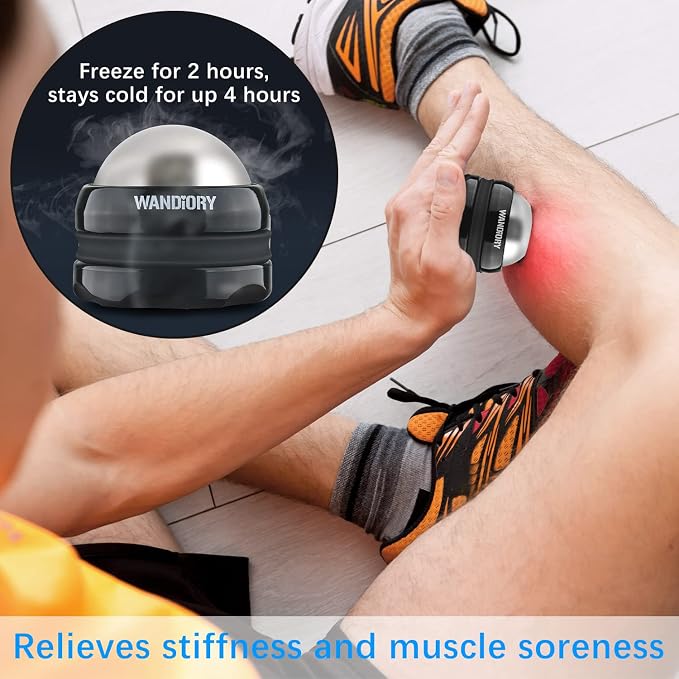 Ice Roller Ball, Cryosphere Cold Massage Roller Ball, Hot/Cold Therapy, Myofascial Release, Muscle Recovery, Trigger Point & Deep Tissue Muscle Relief, for Neck, Back, Shoulders, Arms, Legs, Foot etc