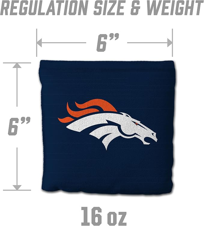 YouTheFan Officially-licensed NFL Set of 8 Cornhole Bags - All Weather Dual Sided Slide & Stop - regulation size