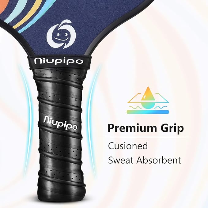 niupipo Pickleball Paddles Set of 2 or 4, USAPA Approved Fiberglass Pickleball Paddle Set with Balls and Bag, Polypropylene Honeycomb Core, Lightweight Pickleball Paddles for Beginners Men Women