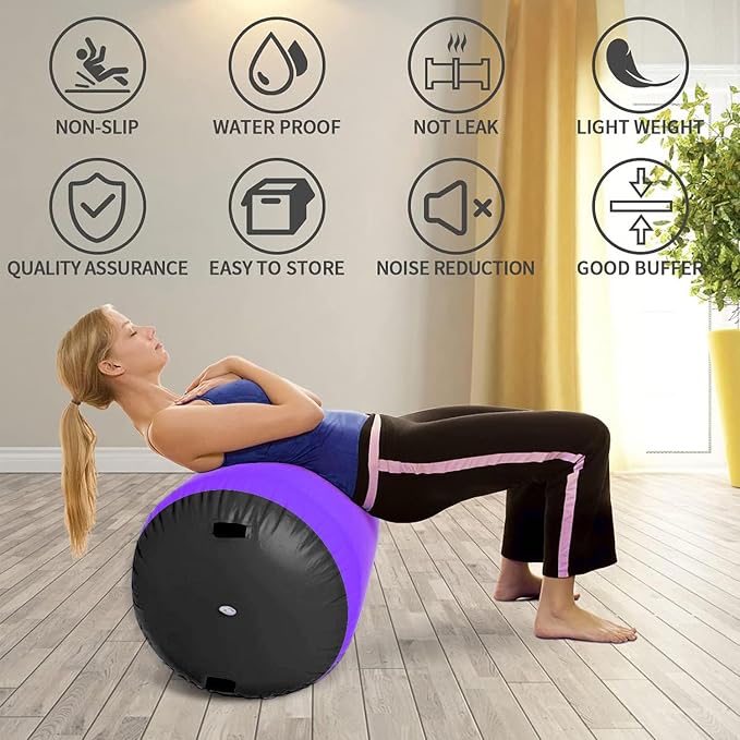 Gymnastics Air Roller Air Barrel Inflatable Tumbling Mat,Back Handspring Training Mats For Home Use, Gym Training, Cheerleading With Electric Pump
