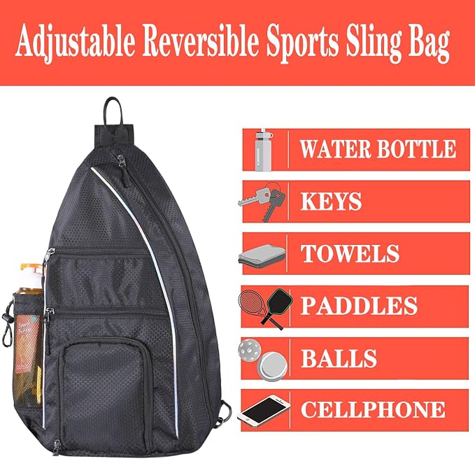 Pickleball Bag - Pickleball Bags for Women Men - Pickleball Backpack - Travel Pickleball Paddle Case, Pickle Ball Bag for Pickleball Paddle Tennis Racket, Protable Pickleball Sling Bag