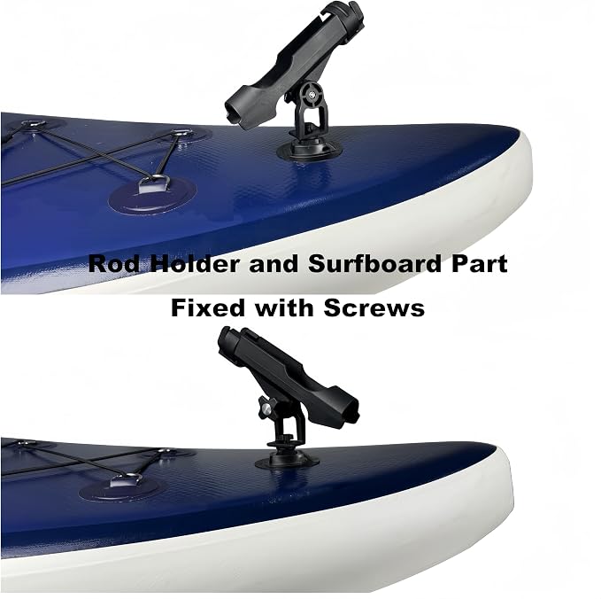 HiUmi Fishing Boat Rods Holder with Large Clamp Opening 360 Degree Adjustable Fishing Rod Racks Folding Holder