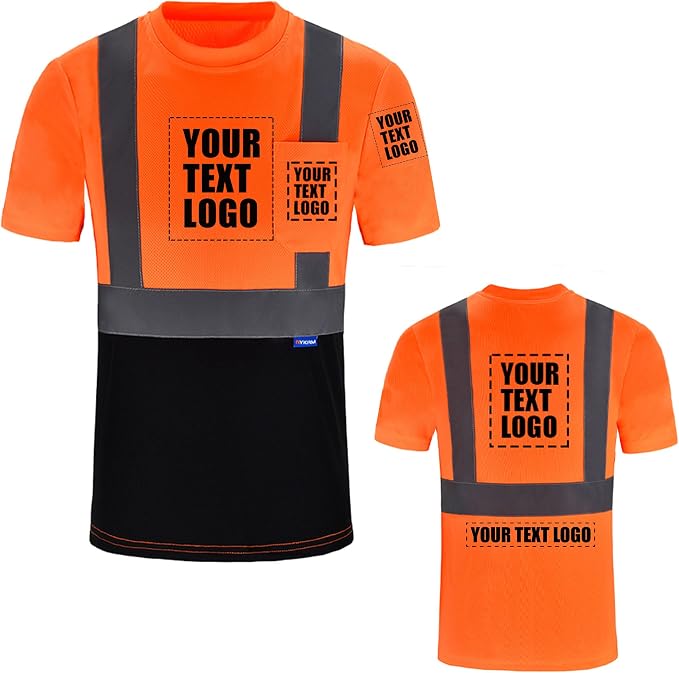 A-SAFETY Safety Shirt,High Visibility Work T Shirt Long Short Sleeve Class 3 (XS-6XL)