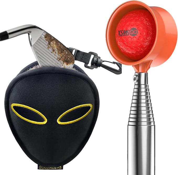 Golf Club Cleaner Bag and Telescopic Golf Ball Retriever for Water