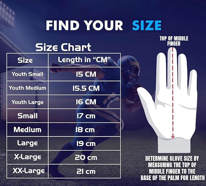 Glorious Traders Adult & Youth Football Gloves - Ultimate Performance Booster with Super Sticky Grip