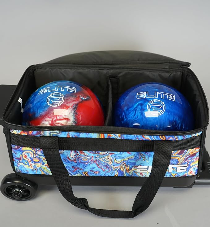 ELITE Basic Bowling Bag Double (2) Ball Roller with Rolling Wheels