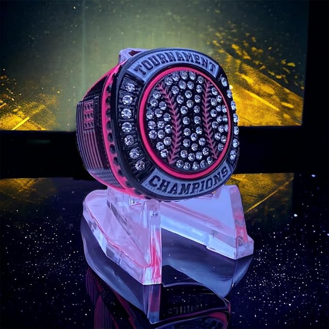 Legacy Rings 1 or 12 Pack Bright Pink Softball Baseball Championship Trophy Ring Women's Award for Tournament Champion or Finalist