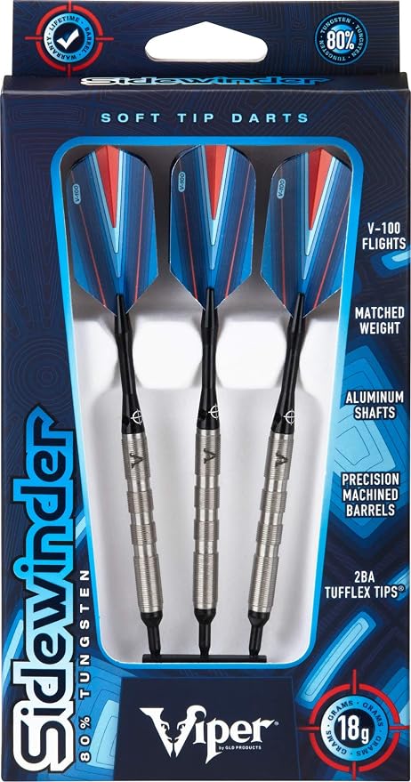 Viper Sidewinder 80% Tungsten Soft Tip Darts, 18 Grams