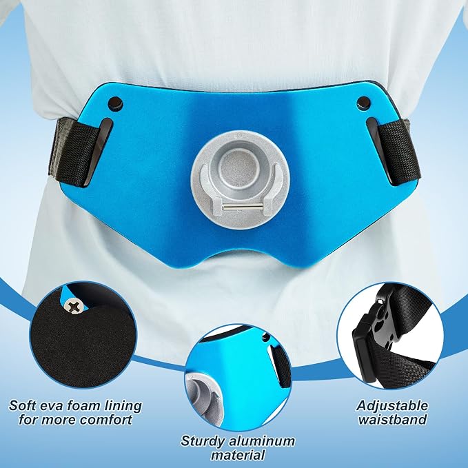 Leyndo Adjustable Fishing Belt with Aluminum Rod Holder, Padded Waist Support for Fighting Fish, Saltwater Shore Boat Fishing Gear for Men Adults