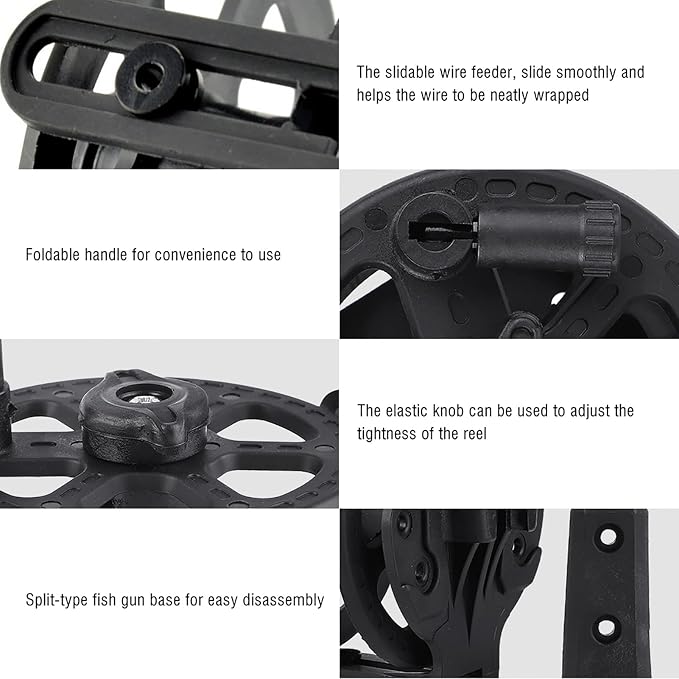 Fishing Wire Reel, Foldable Handle, Adjustable Knob for 1.8MM Horse Fish Line Wrapping, Split Type Base for Easy Disassembly
